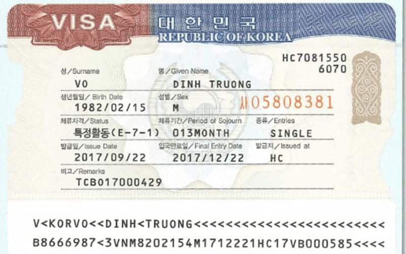 Quy trình thủ tục xin visa E7-3 Hàn Quốc